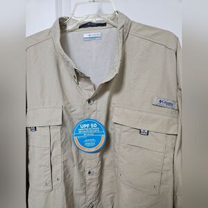NWT Columbia Bahama Shirt Men’s 4X Tan Omni Shade PFG Fishing Long Sleeve UPF 50